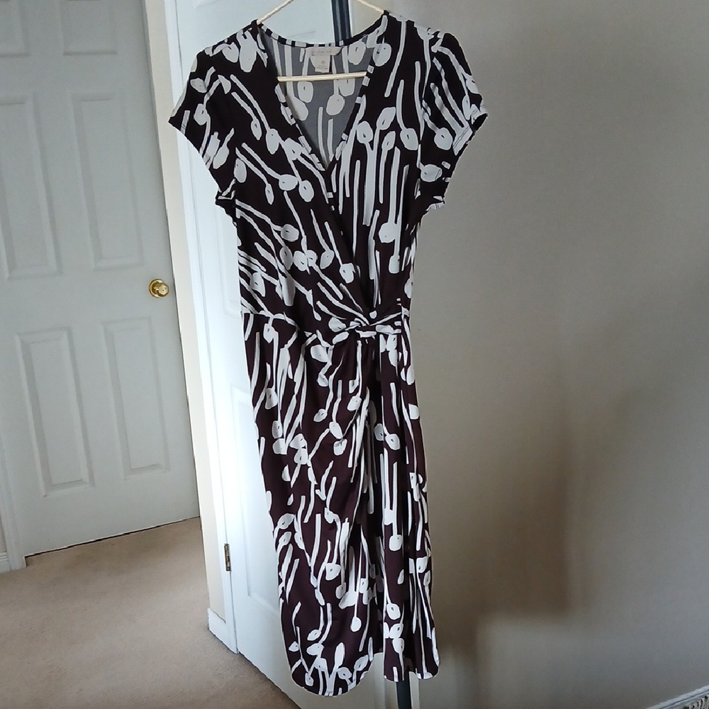 💓3/$15 Jonathan Martin Black and White Sheath Midi Dress - Picture 5 of 5